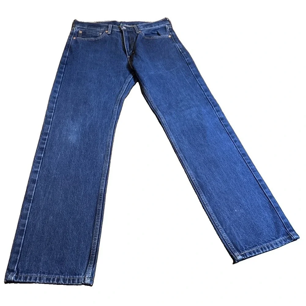 Levi's 505 Jeans Men's 32x30 Dark Wash Regular Fit Straight Leg Denim Pants